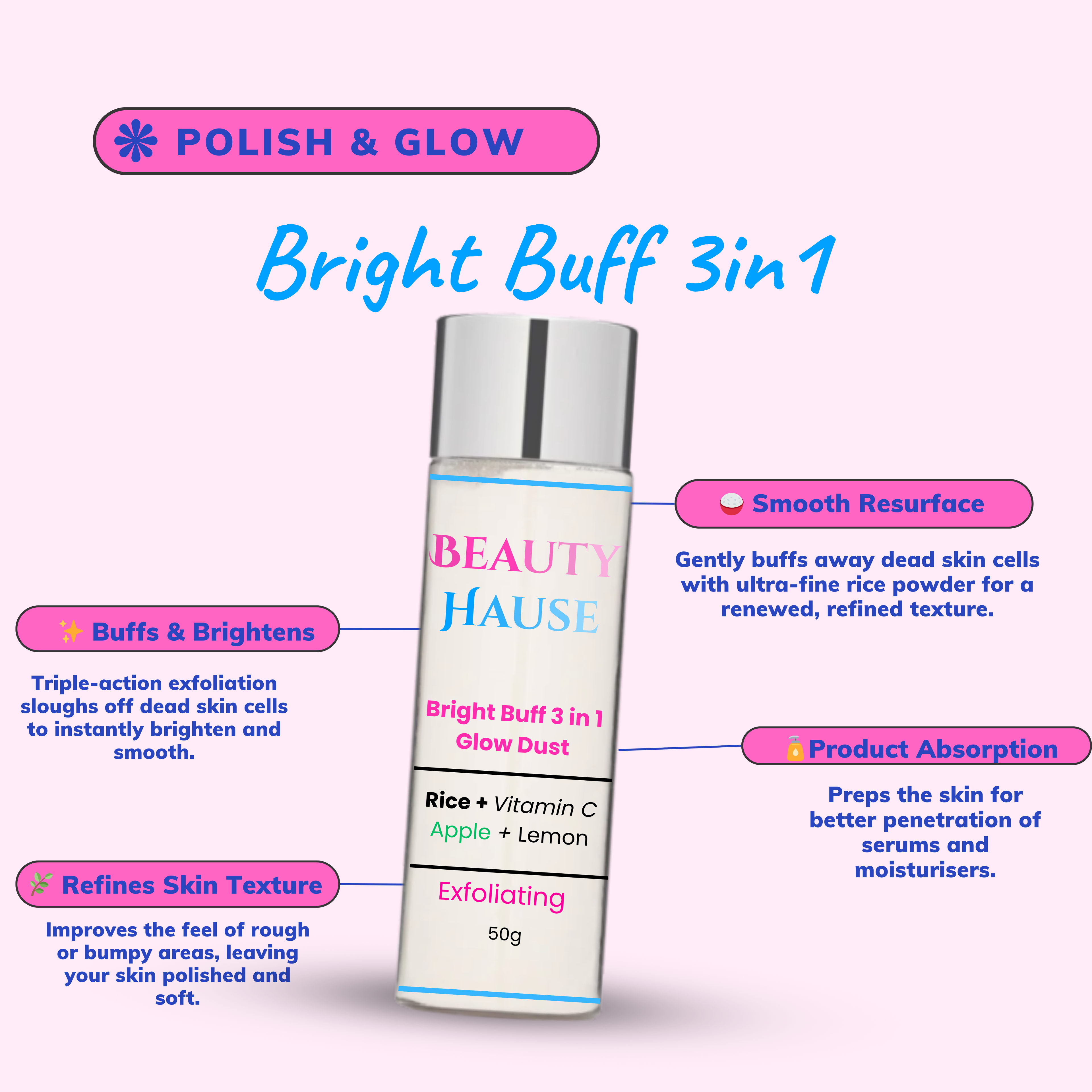 Bright Buff 3 in 1, 50g